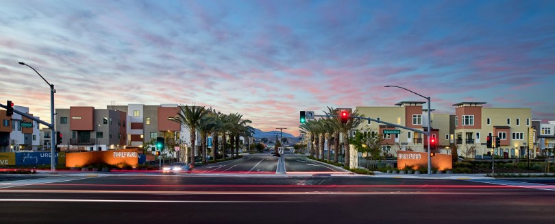 Street scene of Boulevard Community in Dublin CA by Brookfield Residential