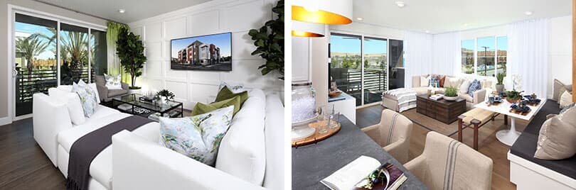 Residence 2 living room - residence 4 kitchen to great room - Wilshire - new homes Dublin, CA - Brookfield Residential