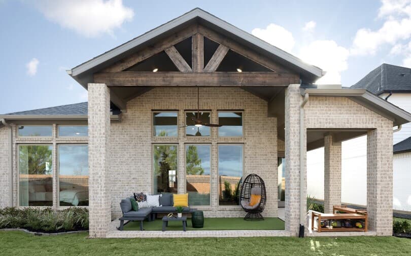Backyard patio at Norwich in Traditional Homes Collection at Elyson in Katy TX
