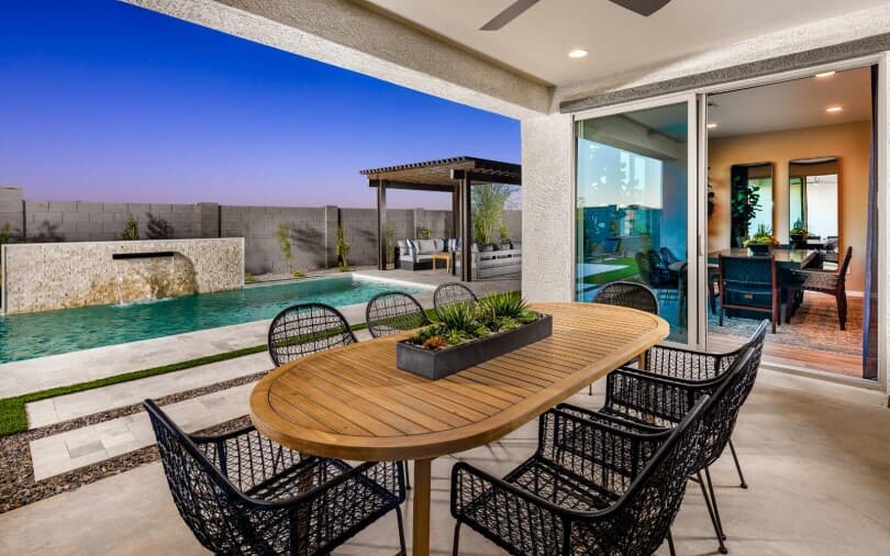 Outdoor room at Solstice in Mariposa Collection at Blossom Rock in Apache Junction AZ