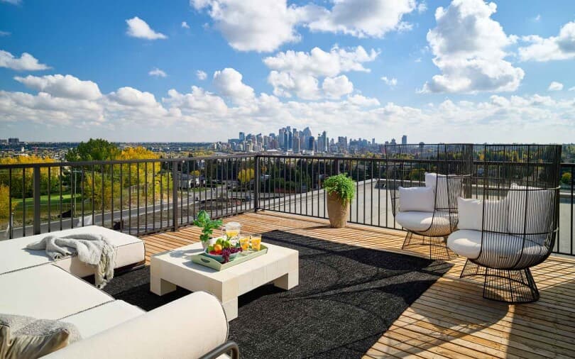 Rooftop patio in Rogue floor plan at Crown Park in Calgary AB