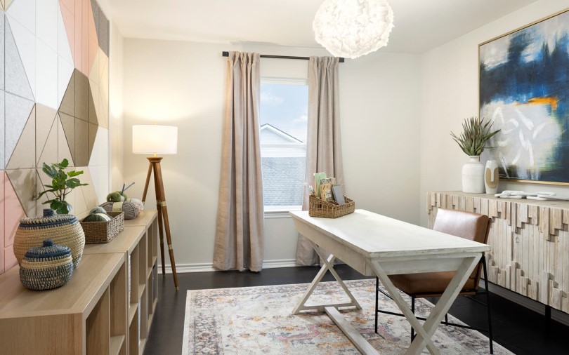 Home office in the Evia floor plan, Villas Collection, Kissing Tree Community, San Marcos Texas Brookfield Residential