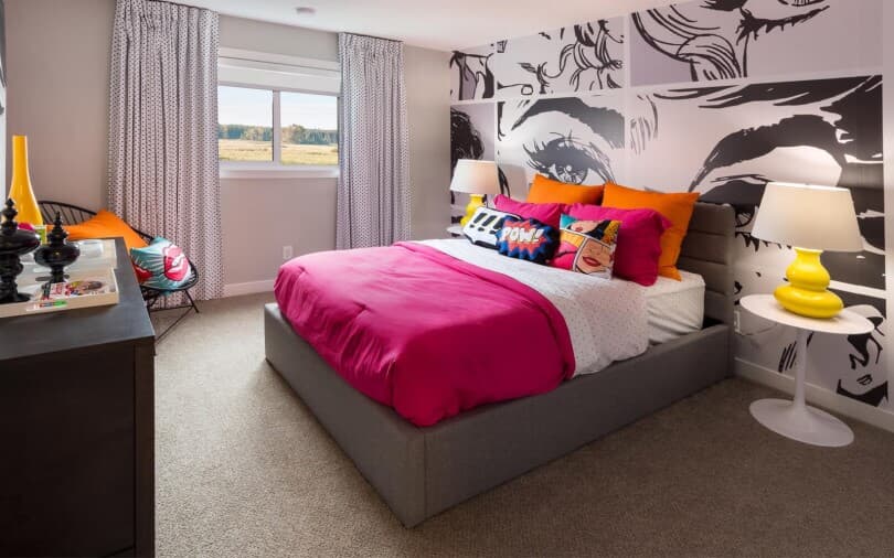 Teen bedroom in Cheyenne at Symons Gate by Brookfield Residential in Calgary