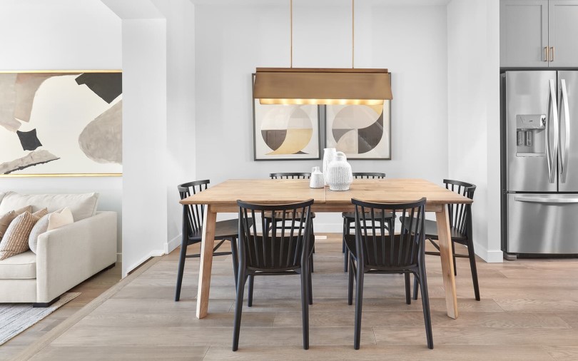 Dining room in Belvedere 4 at Parkland by Brookfield Residential in Edmonton AB