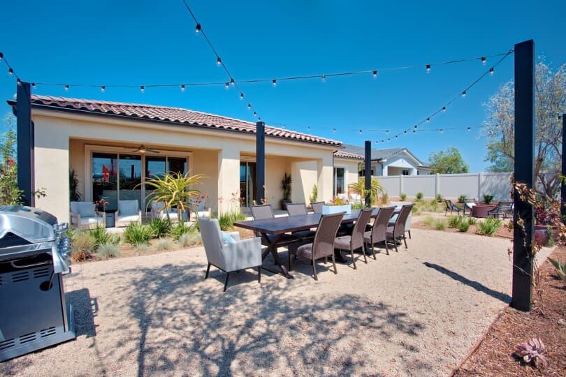 Backyard at Residence 2 at Juniper at Spencer's Crossing by Brookfield Residential in Murrieta, CA