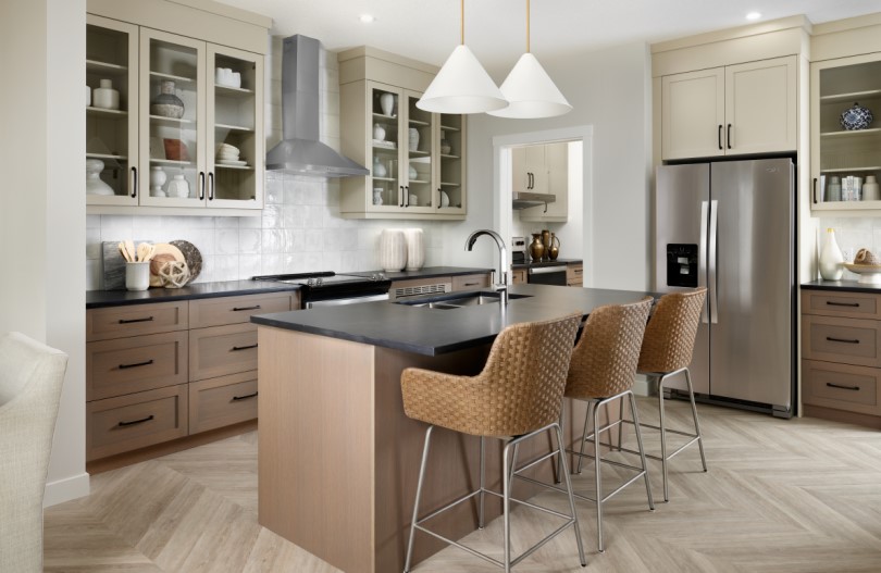 Two tone kitchen in Purcell 24 at Livingston by Brookfield Residential in Calgary, AB