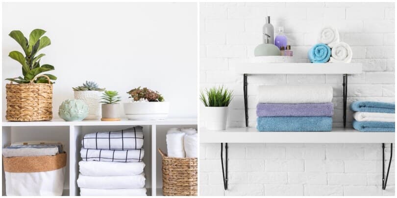 Collage of guest linens