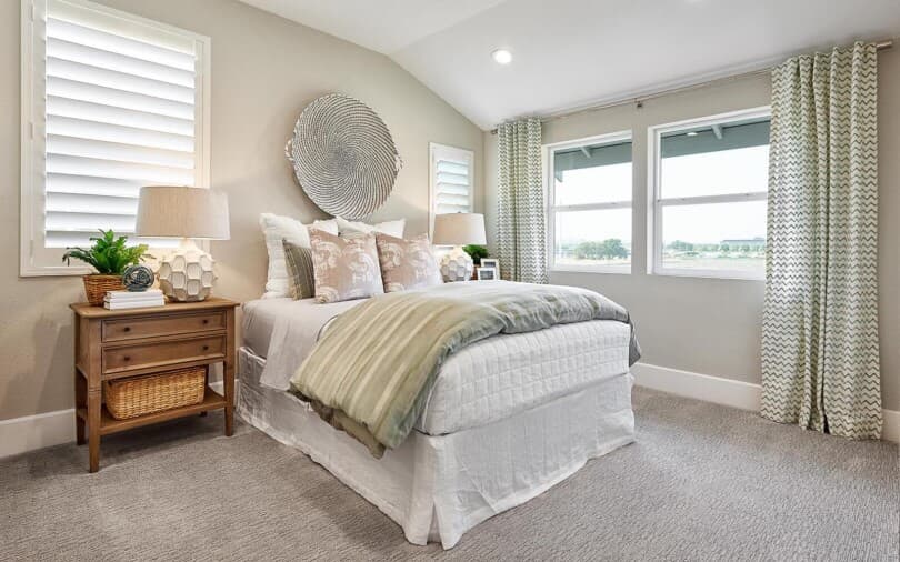 Guest bedroom in Huntington at BLVD by Brookfield Residential in Dublin CA