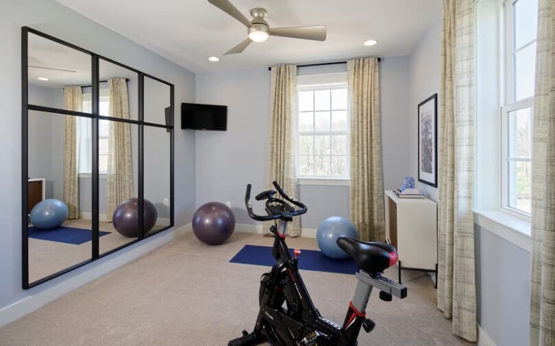 Home gym in the Prescott floor plan at Dowdens Station in Clarksburg MD