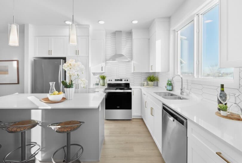 Kitchen in a home in the Laned Collection at Parkland by Brookfield Residential in Edmonton AB