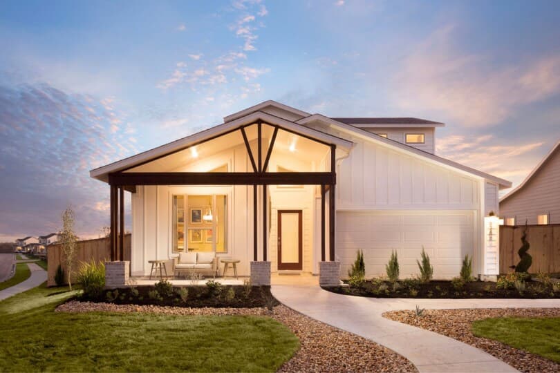 Exterior street scene at Addison by Brookfield Residential in Austin TX