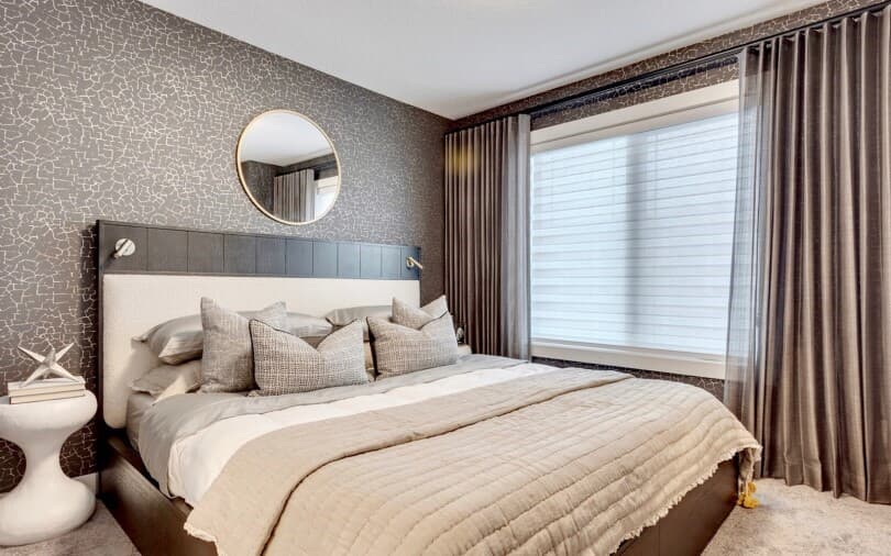 Primary bedroom in the Crimson Townhome by Brookfield Residential in Calgary, AB