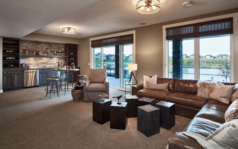 Bar basement in Maranello at Cranstons Riverstone by Brookfield Residential in Calgary, AB