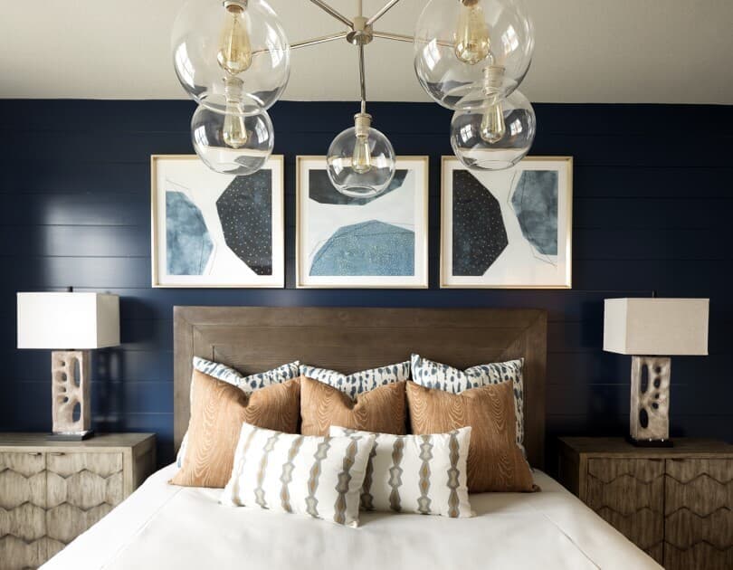 Primary bedroom details in Dickinson in the Urban Courtyard Homes at Easton Park in Austin TX