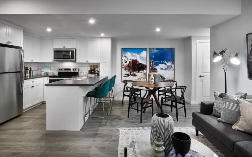 Carlisle 2 basement guest suite at Rockland Park by Brookfield Residential in Calgary, AB