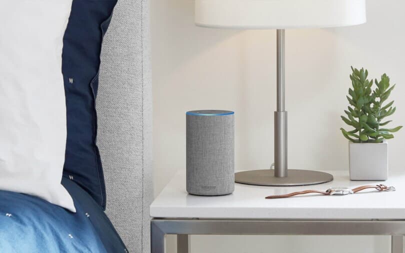 Smart speaker on a nightstand
