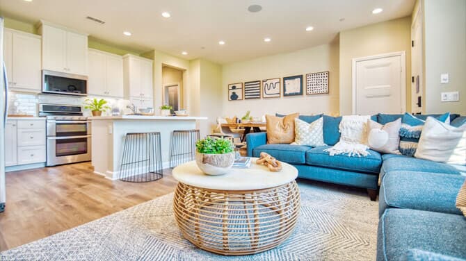 Living Room and Kitchen in a San Bernardino County home | Brookfield Residential