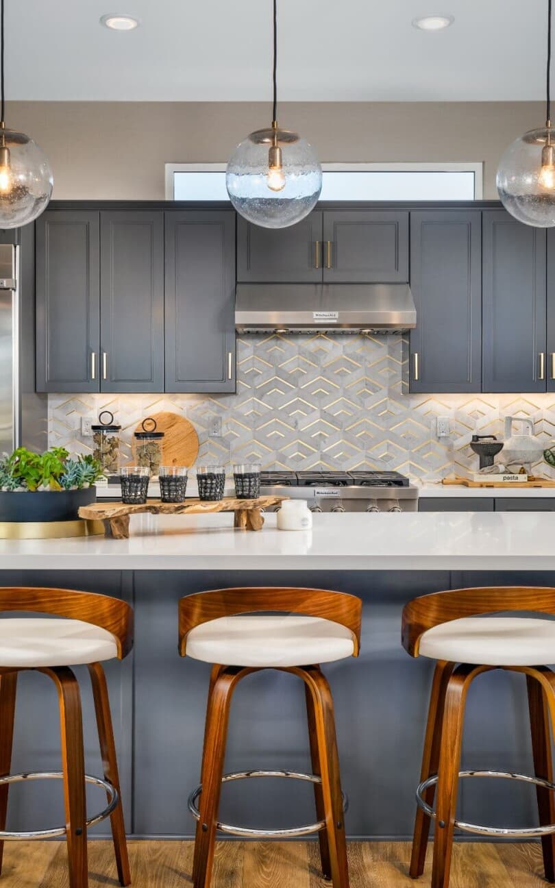 Plan 1 Kitchen at Cira at The Landing by Brookfield Residential in Tustin, CA