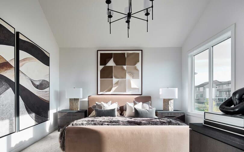 Matera 36 primary bedroom at Livingston in Calgary AB