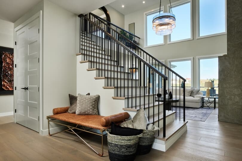 Entry way in Palermo Plan in Estate Collection at Rockland Park Community in Calgary AB