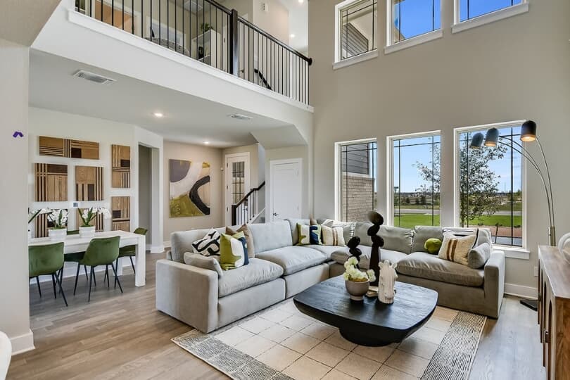 Open Concept Interior in Colombia of Urban Courtyard Home Collection at Easton Park Community in Austin, TX