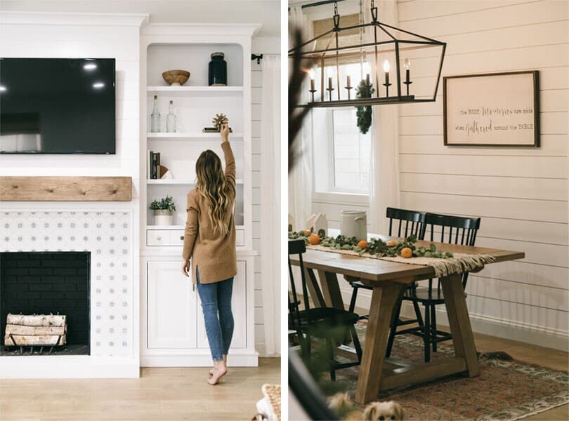Built ins and shiplap home decor at Marigold at New Haven in Ontario Ranch, CA