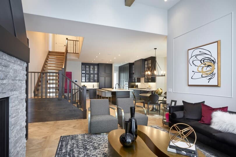 Great room in Sereno at Cranston Riverstone by Brookfield Residential in Calgary AB