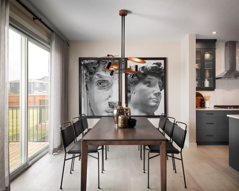 Large Italian art in the dining room at Savona 2 at Cranstons Riverstone in Calgary, AB