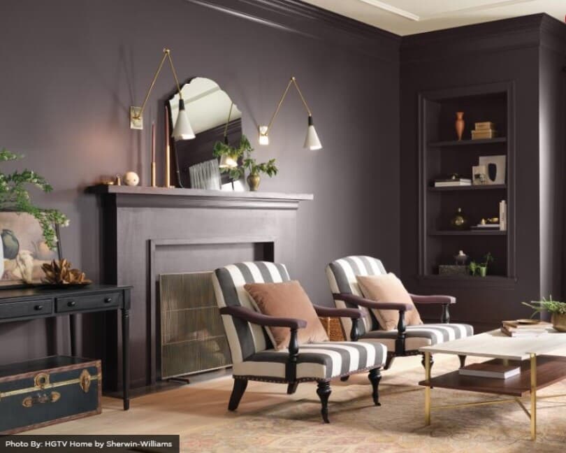 Darkroom by HGTV Home by Sherwin Williams as used in a living area