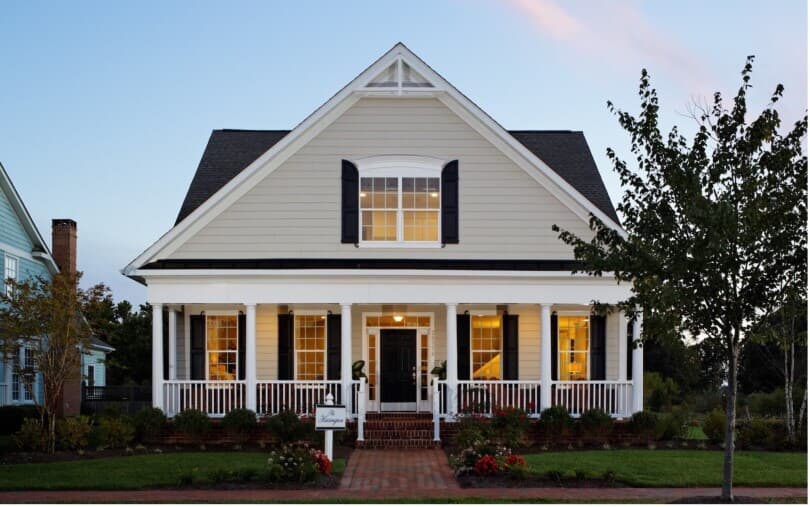 Exterior of large ranch-style house
