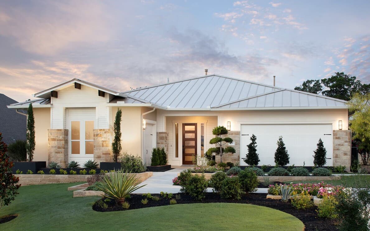 Exterior of the Champlain floor plan in the Traditional Collection at Kissing Tree in San Marcos TX
