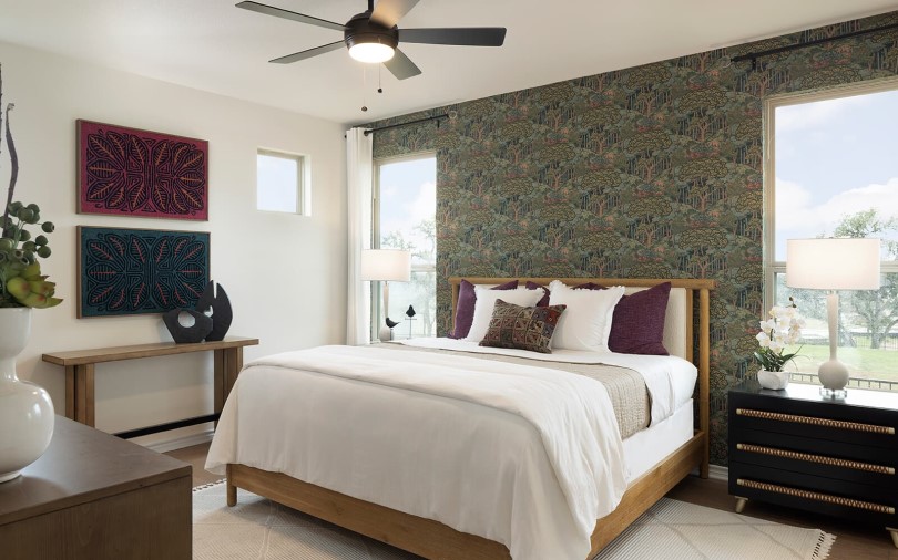 Primary bedroom in Spieth floor plan at Kissing Tree Community in San Marcos TX