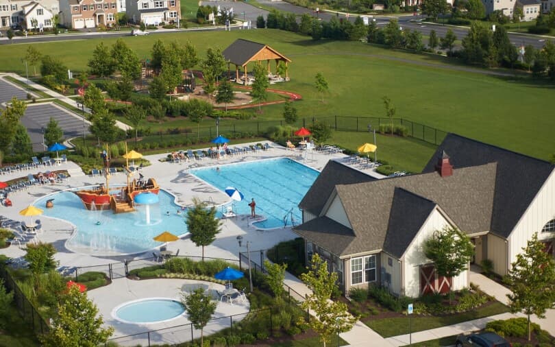 Community pools at Snowden Bridge by Brookfield Residential in Stephenson VA