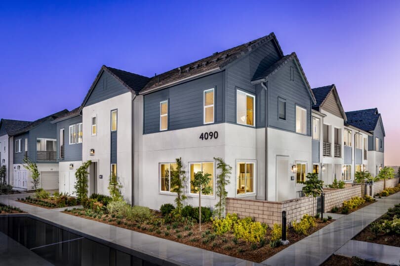 Street Scene of the Row Collection at New Haven in Ontario CA