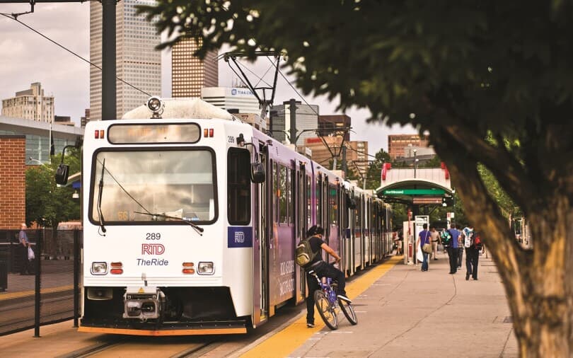 Lightrail station near Midtown in Denver CO