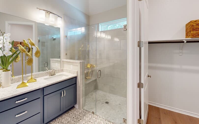 Primary bath in Mitchell in the Villas Collection at Kissing Tree in San Marcos TX
