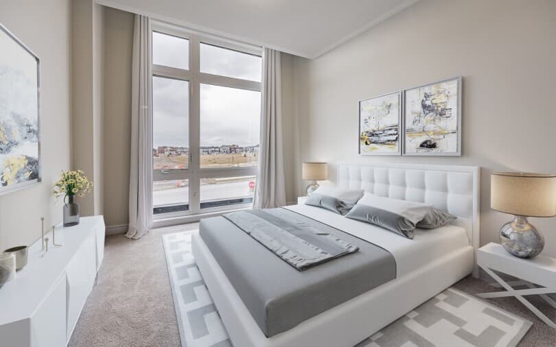 Primary bedroom in the 20 Collection at New Seaton by Brookfield Residential in Pickering ON