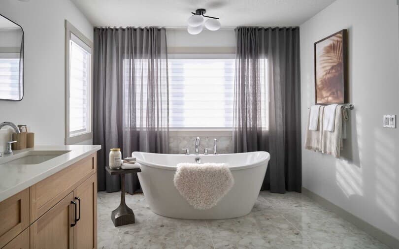 Bathroom in Columbia in the Front Garage Collection at Silver Spruce in Calgary AB