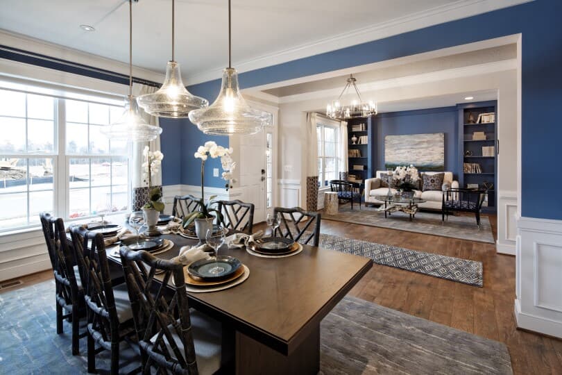 Interior view of the dining room in the Kensington plan in the Avendale community in Bristow VA from Brookfield Residential