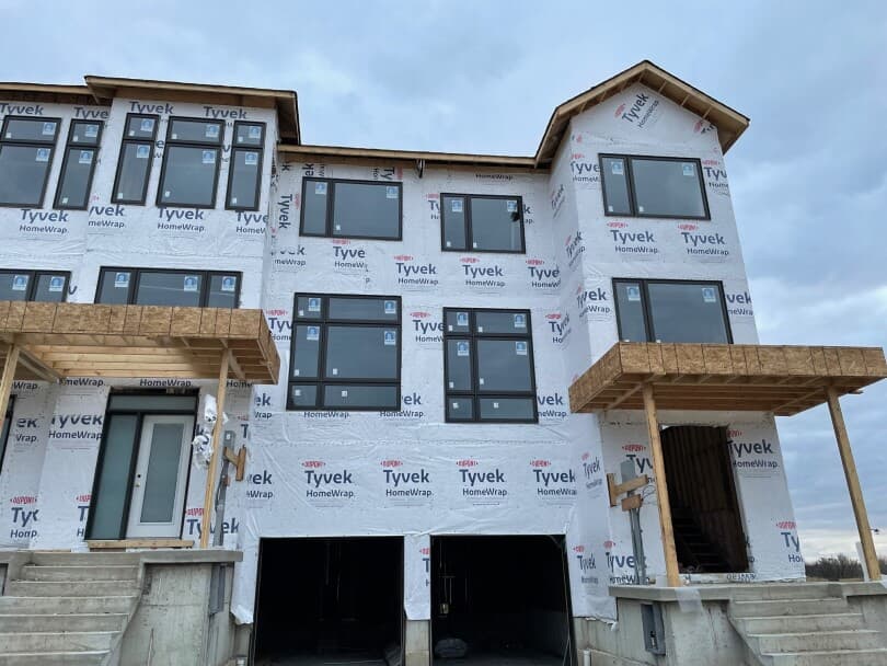 Exterior view of a building under construction in a Brookfield Residential community in the GTA