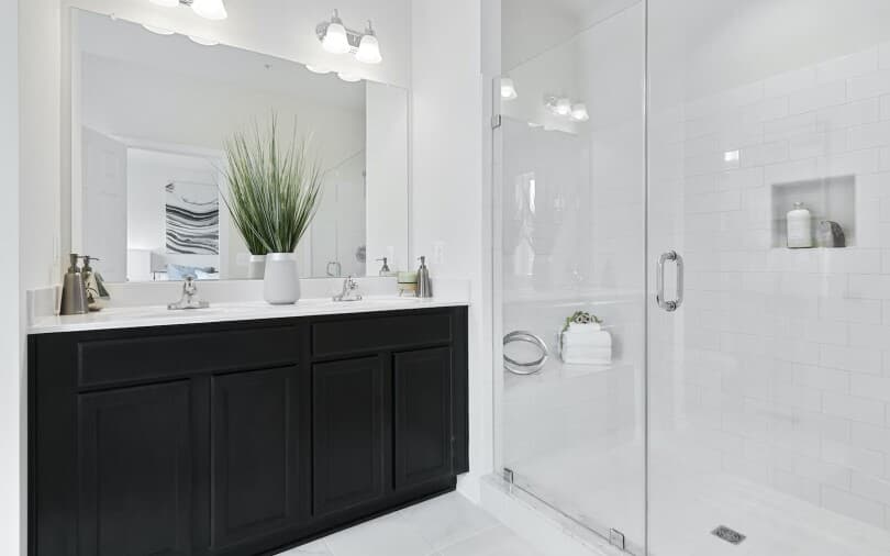 Primary bath in Camden II at Bellamy by Brookfield Residential in Clarksburg MD