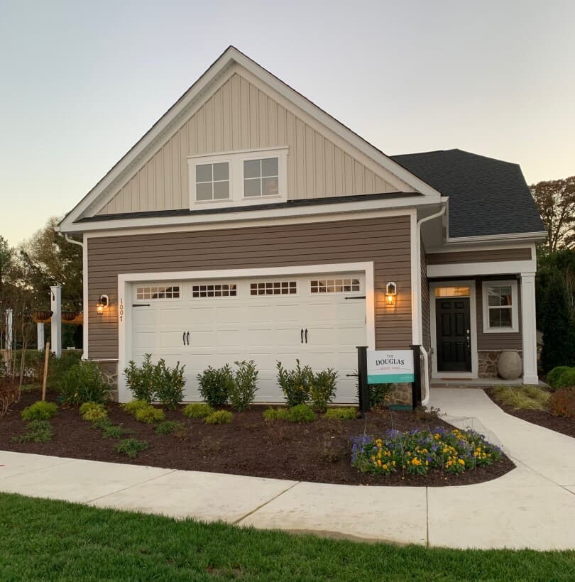 Exterior of the Douglas home at Lakeside at Trappe by Brookfield Residential