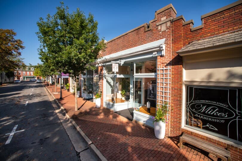 Downtown street scene in Easton, MD