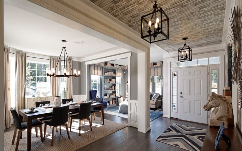 Foyer with wood ceiling at Sumner in a Brookfield Residential home in the DC area