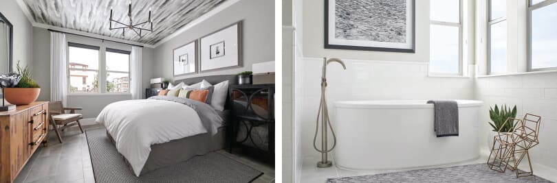L: Fillmore Bedroom; R: Fillmore Bathroom | Boulevard in Dublin, California | Brookfield Residential 
