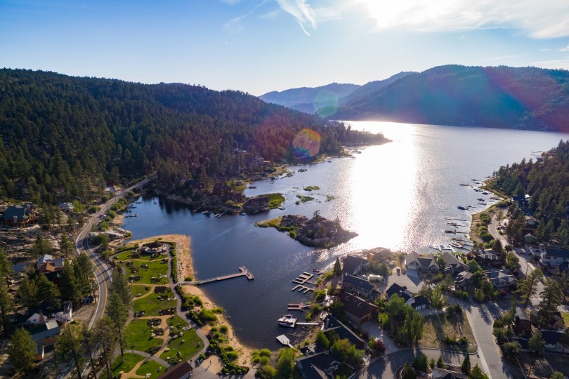 Aerial image of Big Bear Lake CA