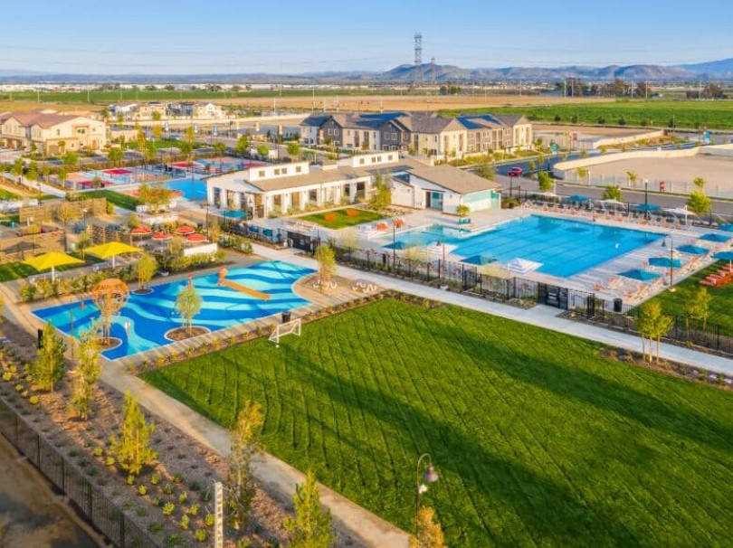 Aerial view of Canvas Park at New Haven in Ontario CA