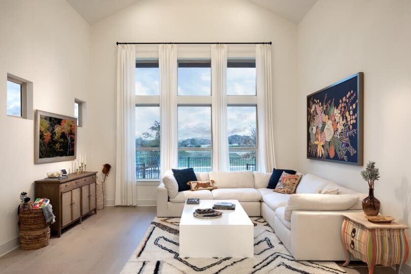 Living area in the Claremont at Easton Park by Brookfield Residential in Austin, TX