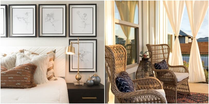 Bedroom and front porch detail of the Urban Courtyards at Easton Park in Austin, TX by Brookfield Residential