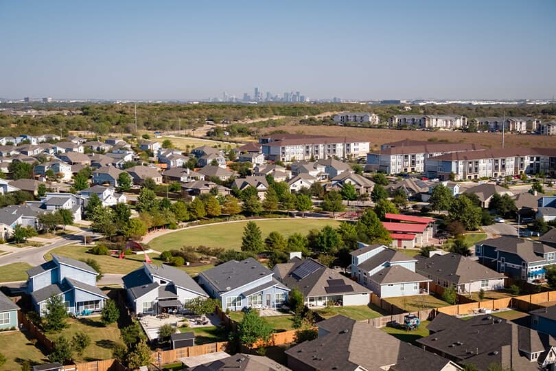 Aerial photo of the Easton Park Community